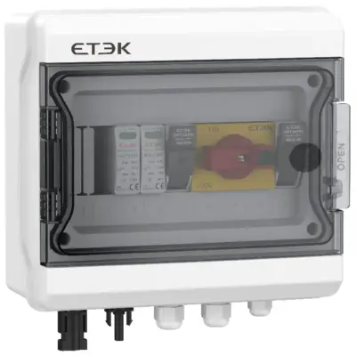 Boîte de Jonction DC 600V | 1 Entrée 1 Sortie avec Fusible DC + Parafoudre + Disjoncteur