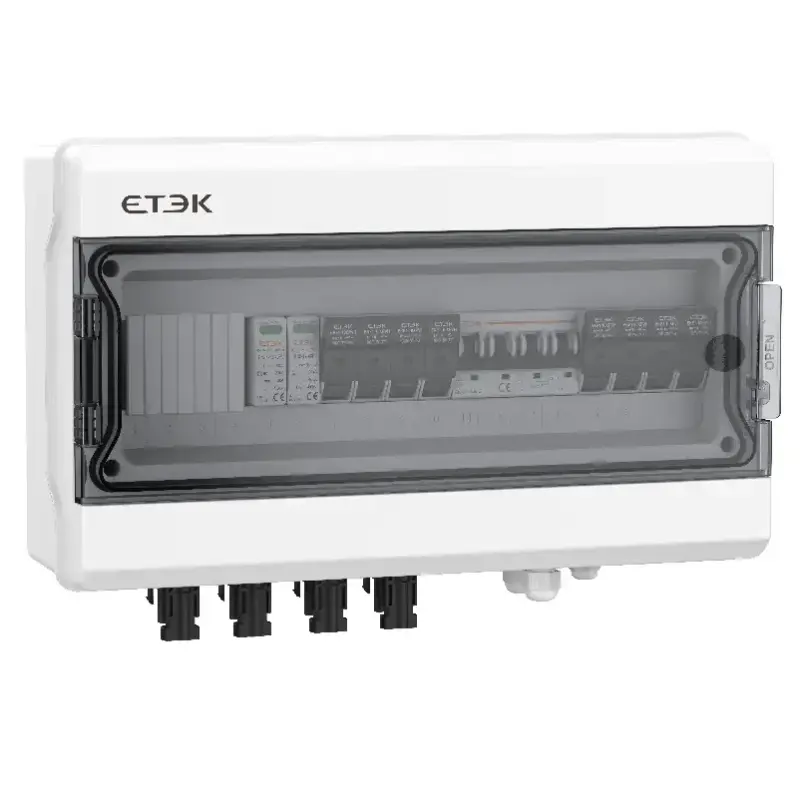 Boîte de Jonction Solaire DC 1000V | 3 Entrées 1 Sortie avec Fusible DC + Parafoudre + Disjoncteur