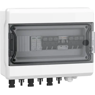 Boîte de Jonction DC 600V | 3 Entrées 1 Sortie avec Fusible DC + Parafoudre + Disjoncteur