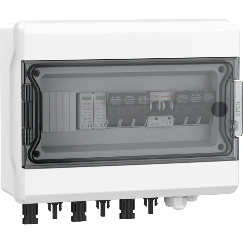 Boîte de Jonction DC 600V | 3 Entrées 1 Sortie avec Fusible DC + Parafoudre + Disjoncteur