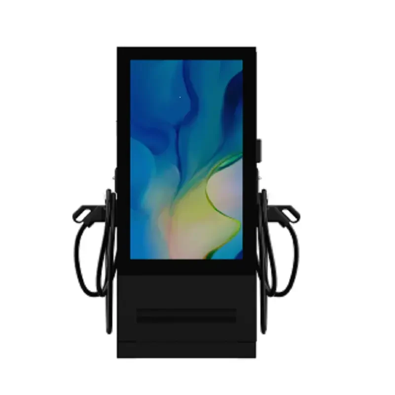 EKDC5 60-180 kW DC fast EV charging station with 43-inch/55-inch advertising LCD screen