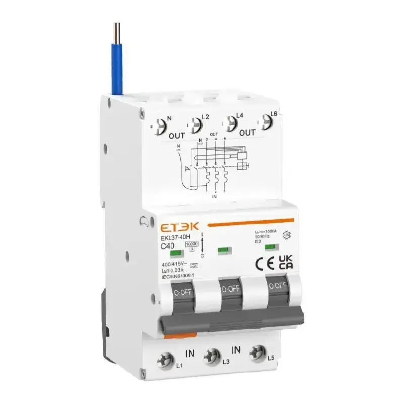 1 appareil = double protection ! La solution de sécurité ultime pour les systèmes de distribution électrique britanniques avec le RCBO EKL37-40(H)