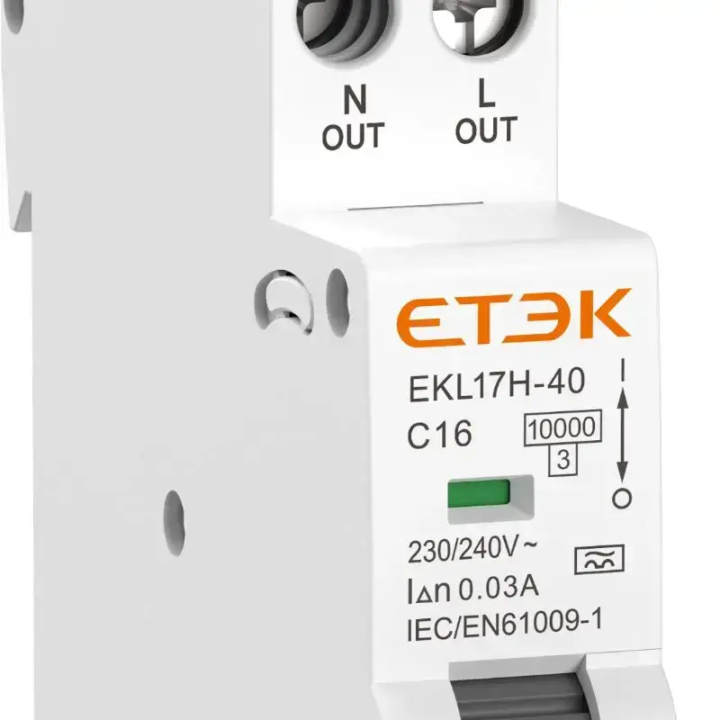 RCBO bidirectionnel conforme à la norme BS EN 61009-1