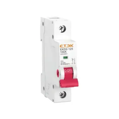 EKD2-125 Interrupteur principal | Isolateur 125A | Montage sur rail DIN