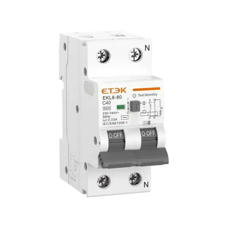 EKL8-80 RCBO | 6kA Type AC Protection de circuit | 80A